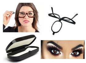Óculos Para Maquiagem Com Estojo Profissional Perfeita Maquiagem Auto Makeup Lente Giratória Com Grau - Import