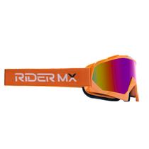 Óculos Para Motocross Trilha Com Lente Colorida Espelhada Laranja Enduro Downhill