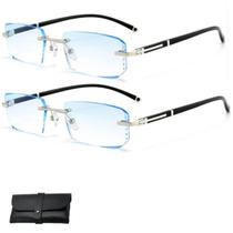 Óculos para presbiopia com lentes fotocromáticas que mudam de cor e filtro de luz azul, 2 pares