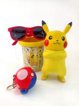 Oculos Pokemon +Relógio Digital Infantil Pikachu +Copo