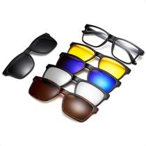 Óculos Polarizado De Sol Com Armação De Grau Clip On 6 Em 1 - Noster