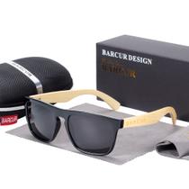 óculos polarizados masculinos Square Bamboo proteção uv400