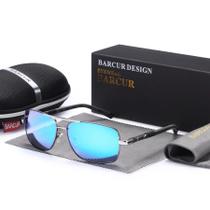 Óculos polarizados retangulares masculinos design piloto Óculos polarizados retangulares masculinos design piloto