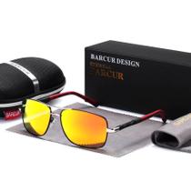 Óculos polarizados retangulares masculinos design piloto Óculos polarizados retangulares masculinos design piloto