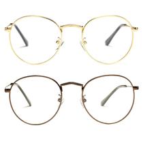 Óculos Pro Acme Classic, armação redonda de metal, dourado e bronze Óculos Pro Acme Classic, armação redonda de metal, dourado e bronze
