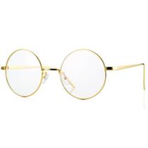 Óculos Pro Acme Retro, armação redonda de metal, lente transparente, dourada Óculos Pro Acme Retro, armação redonda de metal, lente transparente, dourada