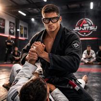 Óculos proteção adulto black p/ lutas e esportes aceita grau