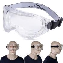 Óculos Proteção EPI Segurança Trabalho Ampla Visão UV Anti Embaçante Anti risco Sobrepor Ajustável - Steelflex Swat