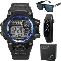 Oculos Protecao Uv + Caixa + Relógio Infantil Prova Dagua