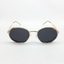 Óculos Proteção UV Com Lente Polarizada e Haste Dourado Feminino Verão Luxo Elegante 140
