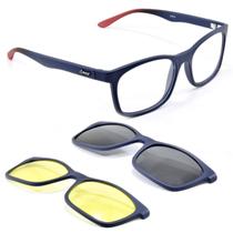 Oculos Quadradinho Sport Armação ClipOn Dia Noite Smart 950