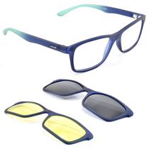 Oculos Quadradinho Sport Armação ClipOn Dia Noite Smart 952