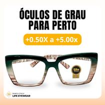 Óculos Quadrado Marília Grau +0,50 a +5,00 Feminino Leitura Hipermetropia Azul Leopardo Óculos Quadrado Marília Grau +0,50 a +5,00 Feminino Leitura Hipermetropia Azul Leopardo