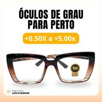 Óculos Quadrado Marília Grau +0,50 a +5,00 Feminino Leitura Hipermetropia Marrom Leopardo Óculos Quadrado Marília Grau +0,50 a +5,00 Feminino Leitura Hipermetropia Marrom Leopardo