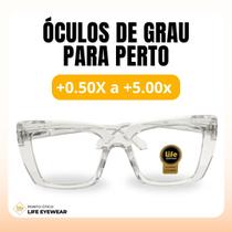Óculos Quadrado Marília Grau +0,50 a +5,00 Feminino Leitura HipermetropiaTransparente Óculos Quadrado Marília Grau +0,50 a +5,00 Feminino Leitura HipermetropiaTransparente
