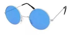 Óculos Redondo Estilo Jhon Lenon Azul Fantasias