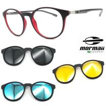 Oculos Redondo Preto Mormaii Swap 2 6071 aft + 3 Clipons can
