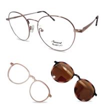 Oculos Redondo Troca Frentes Clip On Armação Grau E Sol 3em1 Oculos Redondo Troca Frentes Clip On Armação Grau E Sol 3em1