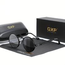 Óculos Redondos Polarizados GXP - Estilo Retro , Armação steampunk