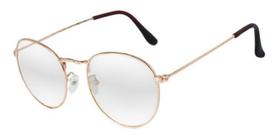 Óculos Rêtro Round Armação Grau Unisex Vintage Rose Gold