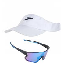 Óculos Running Elleven + Viseira Speedo Esporte Beach Tennis Branco ll
