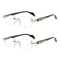 Óculos sem aro New Horizons corte diamante dourado