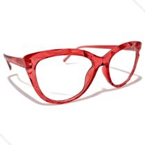 Óculos Sem Grau Armação Gatinho Diamante 3D Redondo Feminino Para Receituário Ou Uso estético