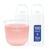 Óculos sem haste reaproveitados, descartáveis de 350 ml, 100 copos