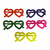 Óculos Sem Lentes Colorido Coração - 10 Unidades Óculos Sem Lentes Colorido Coração - 10 Unidades
