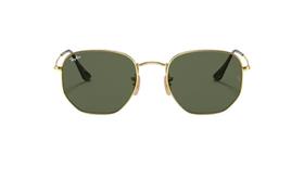 Oculos Sol 3548 Hexagonal Armação Dourado Lentes Verdes - Miami Sun