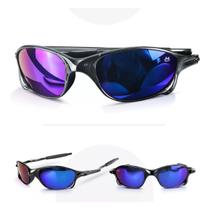 oculos sol acetato proteção uv praia lupa azul masculino qualidade premium armação preta moda casual - Orizom