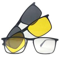 Óculos Sol Armação Grau 2 Clip On Polarizado Uv 400 + Case