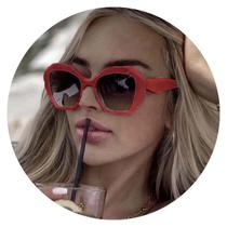 Óculos Sol Feminino Branco Blogueira Tendência Moda Vermelho - Óculos Sol Feminino Branco Blogueira Tendência Moda Vermelho -