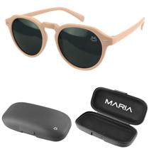 oculos sol feminino casual vintage verão proteção uv + case estiloso qualidade premium acetato lentes pretas casual rosa