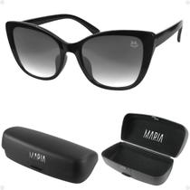 oculos sol feminino gatinho proteção vintage uv praia + case acetato estiloso original delicado presente preto quadrado