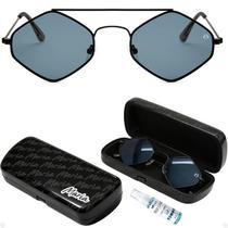 oculos sol feminino marrom proteção uv losango metal + case presente banhado casual hype moda proteção uv praia verão