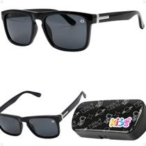 oculos sol infantil preto vintage criança case menino praia qualidade premium verão retro autentico piscina esportivo