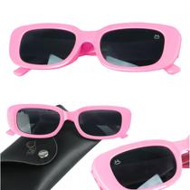 oculos sol infantil retro rosa + case proteção uv menina qualidade premium presente