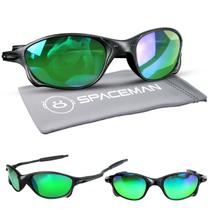 oculos sol lupa preto praia proteção uv masculino + case lente verde espelhada original casual verão