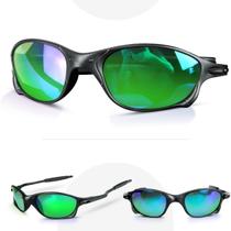 Oculos sol lupa preto proteção uv + masculino praia verde qualidade premium lente espelhada casual