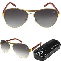 oculos sol masculino banhado ouro aço inox aviador original presente lente marrom social qualidade premium casual