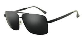 Óculos Sol Masculino Estilo Vilão Preto Retangular Uv400