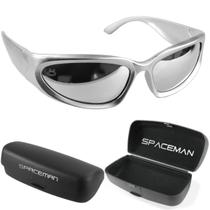 oculos sol masculino hype trap bale oval ref y2k rap + case acetato prateado estiloso presente retrô - Orizom