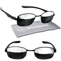 Óculos Sol masculino metal trap hype mafia yakuza + case spaceman preto retangular praia luxo moda