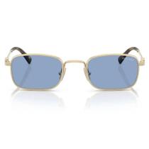 Óculos Sol MiuMiu MU A53S ZVN60O Metal Dourado Lente Azul Retrô Feminino