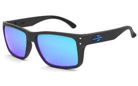 Oculos Sol Mormaii Mumbai Preto Fosco Lente Azul Espelhada