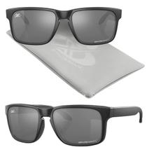 Oculos sol polarizado preto proteção uv masculino + case praia quadrado black piano polarizado verão
