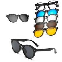 Óculos Sol Prático Armação Grau Clip On Polarizado - JJ95