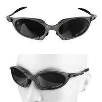 oculos sol proteção uv metal masculino cinza lupa + case Black Iridium polarizado original casual todo metal verão praia qualidade premium