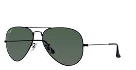 Óculos Sol Ray-Ban Aviator Preto Lente Verde Pol. Tam